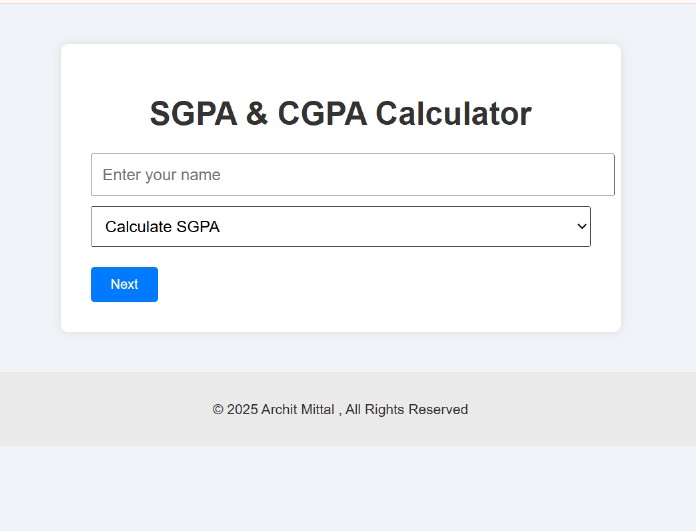 SGPA CGPA Calculator